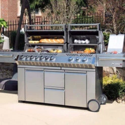 Napoleon Barbecue Gaz Napoléon Prestige Pro 825 SIBPSS 6 Brûleurs + 1 Latéral + 1 Arrière -Pas Cher Barbecue & Brasero Magasin barbecue gaz napoleon pro infrarouge inox 825 7