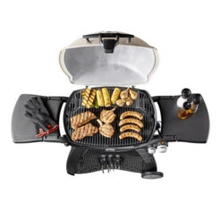 Barbecue Gaz Weber Q3200 Sur Chariot 2 Brûleurs -Pas Cher Barbecue & Brasero Magasin barbecue gaz weber noir q 3200 chariot 3
