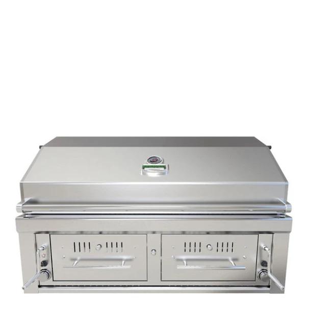 Barbecue Gaz Et Charbon Hybride Encastrable Sunstone Inox 2 Brûleurs 2 Barbecue Gaz Et Charbon Hybride Encastrable Sunstone Inox 2 Brûleurs – Image 2