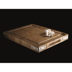 Billot à Poser Avec Rigole En Bois Debout De Charme Et équerres Inox 50 X 40 Cm -Pas Cher Barbecue & Brasero Magasin billot a poser equerres inox 50x40x5cm 2