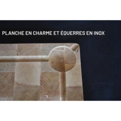 Billot à Poser Avec Rigole En Bois Debout De Charme Et équerres Inox 50 X 40 Cm -Pas Cher Barbecue & Brasero Magasin billot a poser equerres inox 50x40x5cm 5