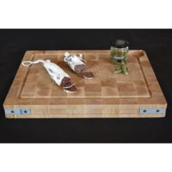 Billot à Poser Avec Rigole En Bois Debout De Charme Et équerres Inox 50 X 40 Cm -Pas Cher Barbecue & Brasero Magasin billot a poser equerres inox 50x40x5cm 6