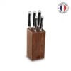 Bloc à Couteaux Sabatier Tolede En Noyer + 5 Couteaux Ysis