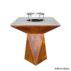 Braséro Plancha Artiss G1 Corten 90 Cm Plaque Acier -Pas Cher Barbecue & Brasero Magasin brasero artiss g1 corten plancha acier carbone 2