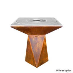 Braséro Plancha Artiss G1 Corten 90 Cm Plaque Inox -Pas Cher Barbecue & Brasero Magasin brasero artiss g1 corten plancha acier inoxydable 6