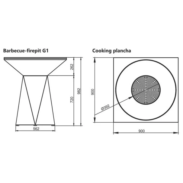 Braséro Plancha Artiss G1 Graphite 90 Cm Plaque Acier 2 Braséro Plancha Artiss G1 Graphite 90 Cm Plaque Acier – Image 2