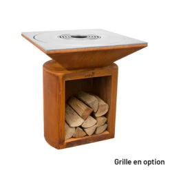 Braséro Plancha Artiss G2 Corten 90 Cm Plaque Acier -Pas Cher Barbecue & Brasero Magasin brasero artiss g2 corten plancha acier carbone 2