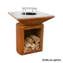 Braséro Plancha Artiss G2 Corten 90 Cm Plaque Acier -Pas Cher Barbecue & Brasero Magasin brasero artiss g2 corten plancha acier carbone 3