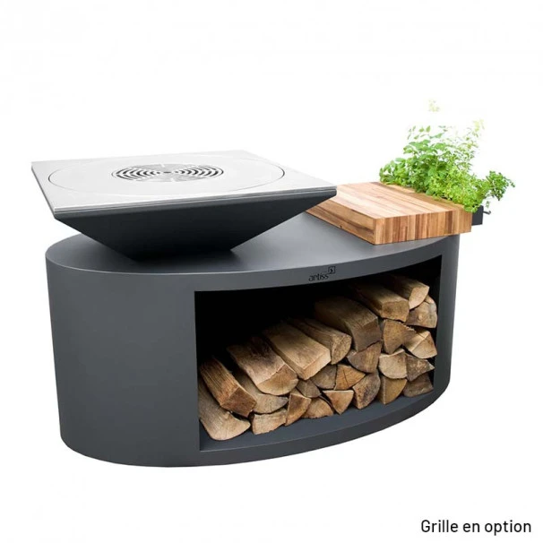 Braséro Plancha Artiss G3 Graphite 90 Cm Acier Et Tablette Bois 4 Braséro Plancha Artiss G3 Graphite 90 Cm Acier Et Tablette Bois – Image 4