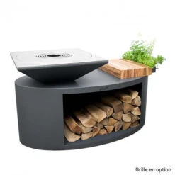 Braséro Plancha Artiss G3 Graphite 90 Cm Acier Inoxydable Et Tablette Bois -Pas Cher Barbecue & Brasero Magasin brasero artiss g3 graphite plancha acier inoxydable et tablette bois 2