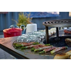 Braséro Plancha Artiss G4 Corten 90 Cm Plaque Acier Et Tablette Bois -Pas Cher Barbecue & Brasero Magasin brasero artiss g4 corten plancha acier carbone et tablette bois 6