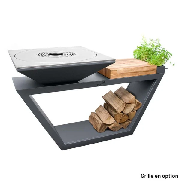 Braséro Plancha Artiss G4 Graphite 90 Cm Plaque Acier Et Tablette Bois 3 Braséro Plancha Artiss G4 Graphite 90 Cm Plaque Acier Et Tablette Bois – Image 3