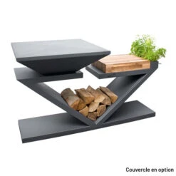 Braséro Plancha Artiss G5 Graphite 90 Cm Plaque Inox Et Tablette Bois -Pas Cher Barbecue & Brasero Magasin brasero artiss g5 graphite plancha acier inoxydable et tablette bois 7