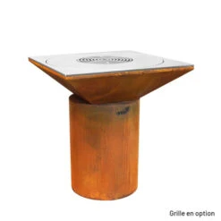 Braséro Plancha Artiss G6 Corten 90 Cm Plaque Acier -Pas Cher Barbecue & Brasero Magasin brasero artiss g6 corten plancha acier carbone 2