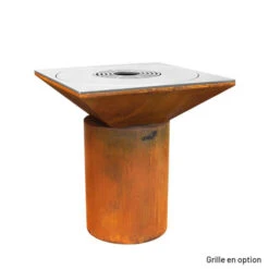 Braséro Plancha Artiss G6 Corten 90 Cm Plaque Acier -Pas Cher Barbecue & Brasero Magasin brasero artiss g6 corten plancha acier carbone 3