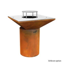 Braséro Plancha Artiss G6 Corten 90 Cm Plaque Inox -Pas Cher Barbecue & Brasero Magasin brasero artiss g6 corten plancha acier inoxydable 3