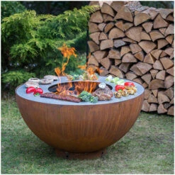 Braséro De Jardin Barbecue Plancha Boule Acier Corten Ø100 X H50 Cm 7 Braséro De Jardin Barbecue Plancha Boule Acier Corten Ø100 X H50 Cm -Pas Cher Barbecue & Brasero Magasin brasero boule corten diam 100 grilleplancha 3