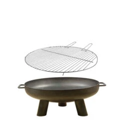 ESSCHERT DESIGN Braséro De Jardin Ø60 X H24 Cm Acier + Grille Barbecue