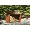 Braséro Plancha OFYR Island 100 Acier Corten Billot Teck