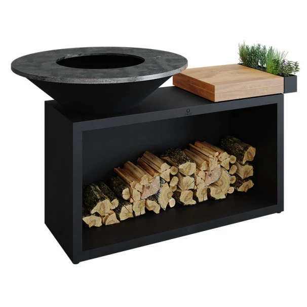 Braséro Plancha OFYR Island 100 Black Billot Teck 1 Braséro Plancha OFYR Island 100 Black Billot Teck