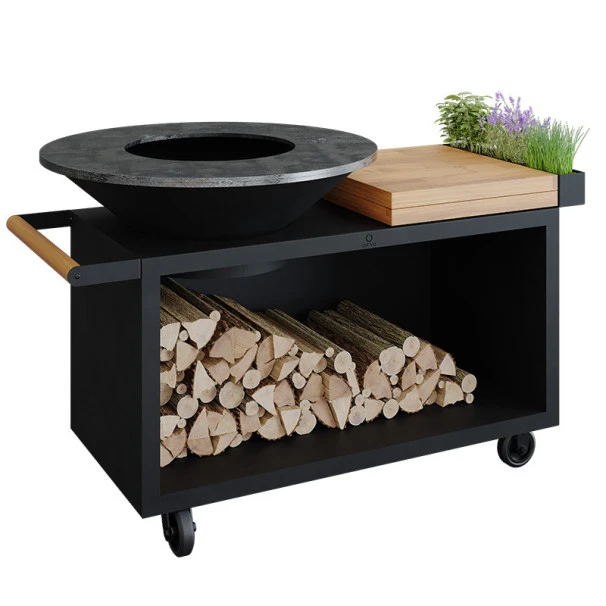 Braséro Plancha OFYR Island 100 Pro Black Billot Teck 1 Braséro Plancha OFYR Island 100 Pro Black Billot Teck