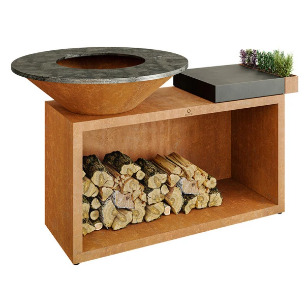 Braséro Plancha OFYR Island 100 Acier Corten Billot Céramique 4 Braséro Plancha OFYR Island 100 Acier Corten Billot Céramique – Image 4