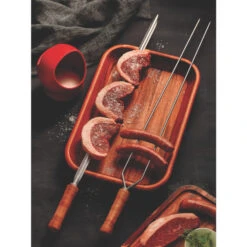 Brochette Double Tramontina 85 Cm -Pas Cher Barbecue & Brasero Magasin brochette double 85cm 1