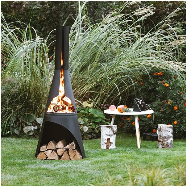 Cheminée D'extérieur Huugy Kerria L Diam 54 Métal Noir 3 Cheminée D'extérieur Huugy Kerria L Diam 54 Métal Noir – Image 3