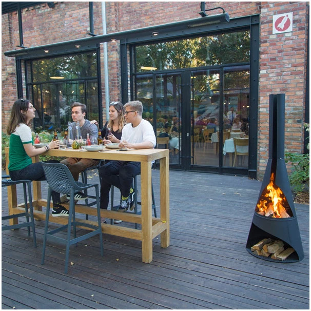 Cheminée D'extérieur Huugy Kerria L Diam 54 Métal Noir 4 Cheminée D'extérieur Huugy Kerria L Diam 54 Métal Noir – Image 4