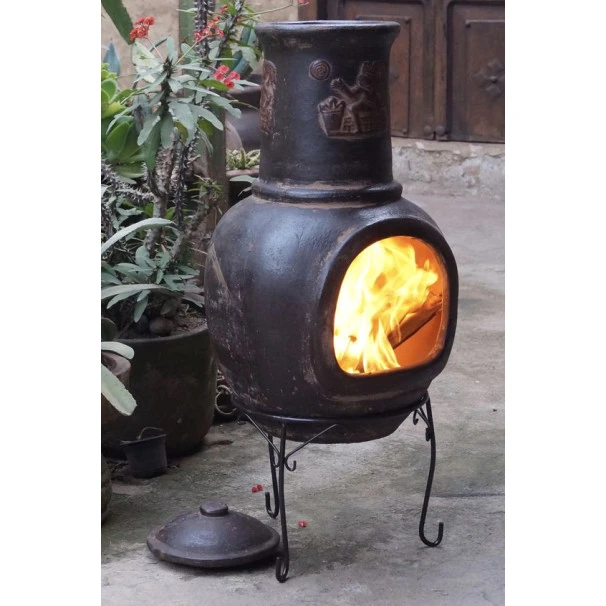 Cheminée Mexicaine Extérieure Grand Modèle 106 Cm Marron 2 Cheminée Mexicaine Extérieure Grand Modèle 106 Cm Marron – Image 2