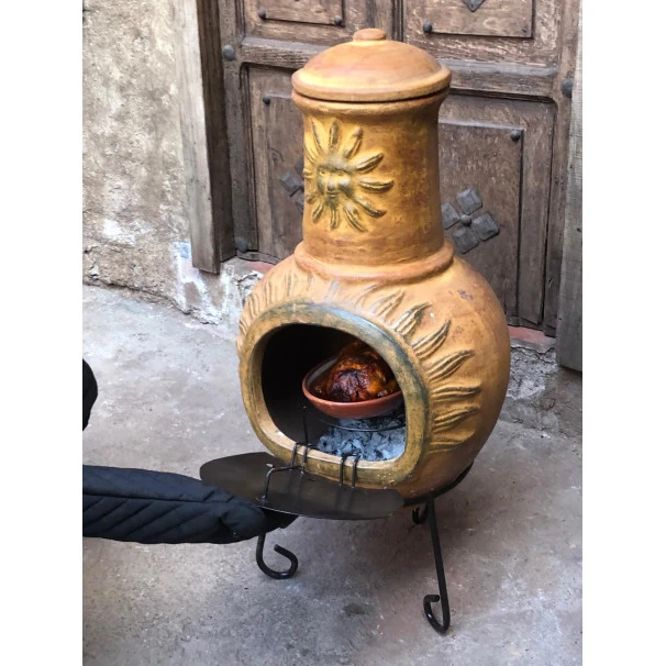 Cheminée Mexicaine Extérieure Grand Modèle 106 Cm Soleil Jaune 3 Cheminée Mexicaine Extérieure Grand Modèle 106 Cm Soleil Jaune – Image 3