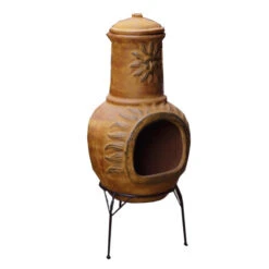 Cheminée Mexicaine Extérieure Grand Modèle 106 Cm Soleil Jaune