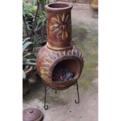 Cheminée Mexicaine Extérieure Grand Modèle 106 Cm Soleil Rouge -Pas Cher Barbecue & Brasero Magasin cheminee mexicaine gm 106cm soleil rouge sur base 2