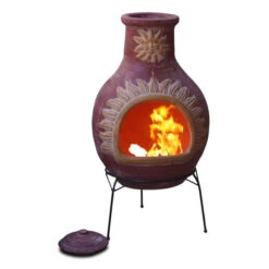 Cheminée Mexicaine Extérieure Grand Modèle 113 Cm Soleil Bi-color