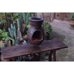 Cheminée Mexicaine Sur Base Avec Grille Inox Mexico Trade Center Jumbo 113 Cm Brun -Pas Cher Barbecue & Brasero Magasin cheminee mexicaine jumbo brun 113cm sur base avec grille inox 7