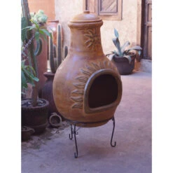 Pas Cher Barbecue & Brasero Magasin -Pas Cher Barbecue & Brasero Magasin cheminee mexicaine jumbo soleil jaune 113cm sur base 1