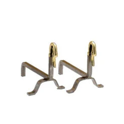 Chenets Cheminée Tête Canard Laiton