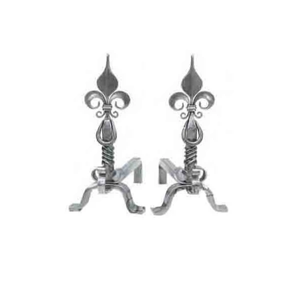 Chenets Tête Fleur De Lys Relief 1 Chenets Tête Fleur De Lys Relief