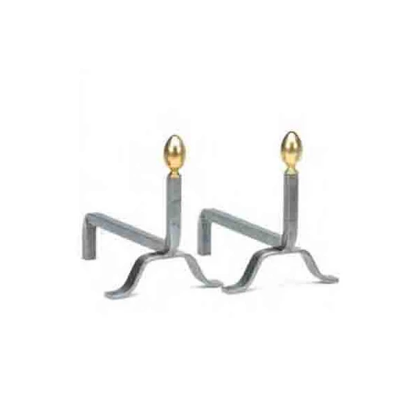 Chenets Cheminée Tête Ogive Laiton 1 Chenets Cheminée Tête Ogive Laiton