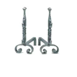 Chenets Cheminée Tête Diamant 44 X 44 Cm