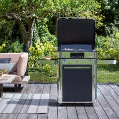 Ensemble Plancha électrique Eno Enosign 65 Inox Et Noir Sur Chariot + Capot -Pas Cher Barbecue & Brasero Magasin ensemble plancha electrique enosign 65 inox et noir sur chariot capot 2