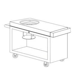 Table OFYR Pro Pour Big Green Egg Corten Bois Teck -Pas Cher Barbecue & Brasero Magasin kamado ofyr table pro bois de teck bge 3