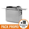 Pack Full Option Plancha Gaz Forge Adour Premium G75 Inox Sur Chariot Et Capot