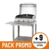 PACK PROMO Plancha Gaz Le Marquier Amalia 360 Inox Sur Chariot Sur Capot