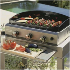 PACK PROMO Plancha Gaz Le Marquier Amalia 360 Inox Sur Chariot Sur Capot -Pas Cher Barbecue & Brasero Magasin pack n69 plancha gaz le marquier amalia 360 inox sur chariot avec capot inox 6