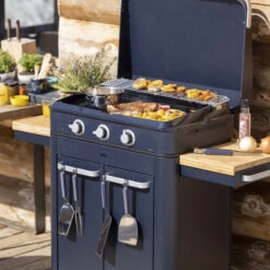 Pack Full Option Plancha Gaz Enosign 80 Blue Navy -Pas Cher Barbecue & Brasero Magasin pack s eno full option combo enosign 80 blue navy gaz char cap a eno 022 9