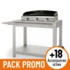 PACK PROMO Full Option Plancha Gaz Le Marquier Amalia 375 Inox Sur Chariot Avec Capot