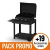 PACK PROMO Full Option Plancha Gaz Le Marquier Amalia 375 Acier Sur Chariot Avec Capot