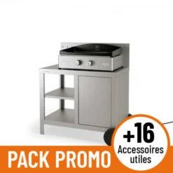 PACK PROMO Full Option Plancha électrique Sur Chariot Le Marquier Allure 260 Inox