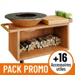 Pack Full Option Braséro Plancha OFYR Island Pro 100 Corten